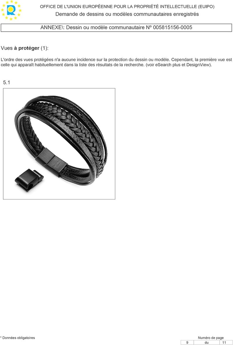 Murtoo Mens Leather Bracelet with Clasp Cowhide Multi-Layer Braided Leather Mens Bracelet - Image 4